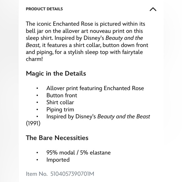 Disney Beauty and the Beast Nightgown - Picture 6 of 6